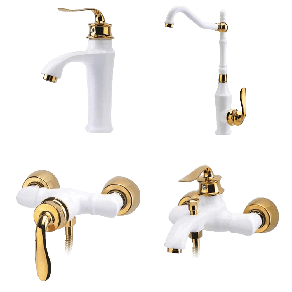 Iran-faucet-set-Helen-lever-model-white-gold.png ست شیرآلات ایران گروه مدل اهرمی هلن سفید طلا