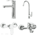 ست شیرآلات راشین مدل اهرمی ناتولی کروم