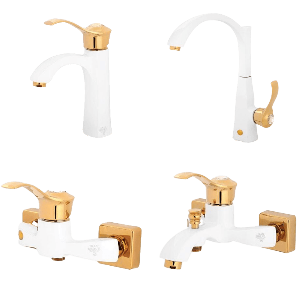 Set-of-faucets-in-Iran-group-Vincentian-lever-model-white-gold.png ست شیرآلات ایران گروه مدل اهرمی ویسنتین سفید طلا