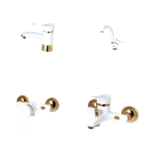 ست شیرآلات پارسیان مدل کارن سفید طلایی