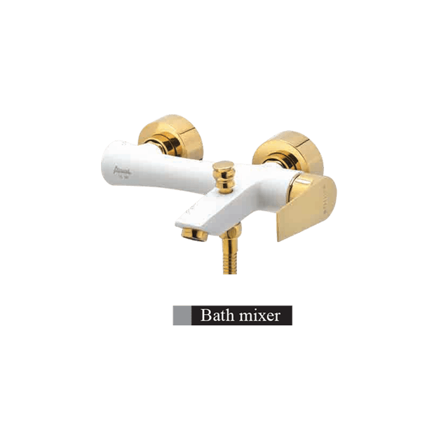 Alvand bathroom faucet, Dena model, white and golden شیر حمام الوند مدل دنا سفید طلایی