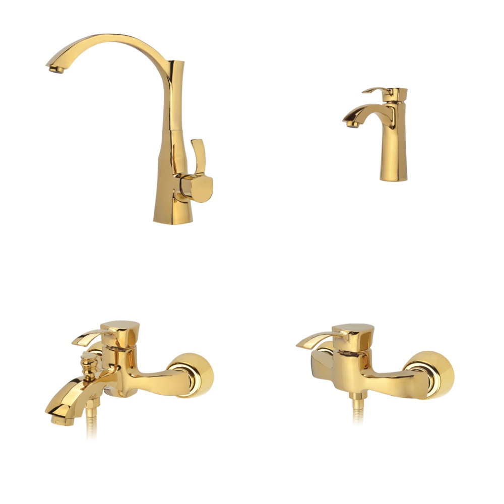 Alvand faucet set, Atlas Golden model ست شیرآلات الوند مدل اطلس طلایی