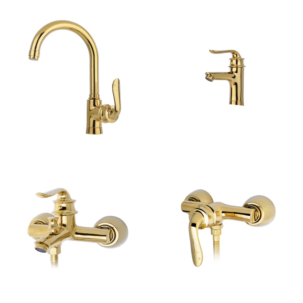 Alvand faucet set, Golden Lily model ست شیرآلات الوند مدل زنبق طلایی