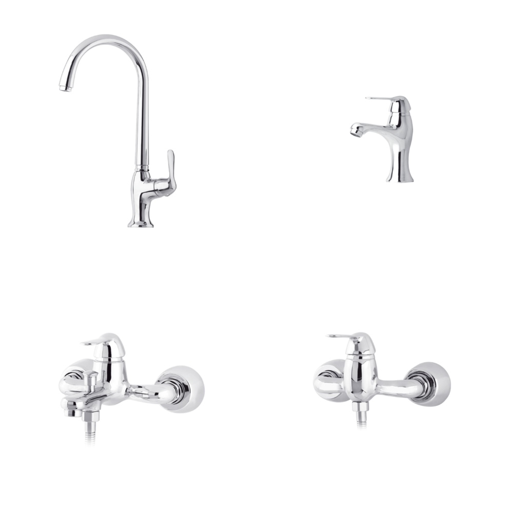 Alvand faucet set, Nika Chrome model ست شیرآلات الوند مدل نیکا کروم