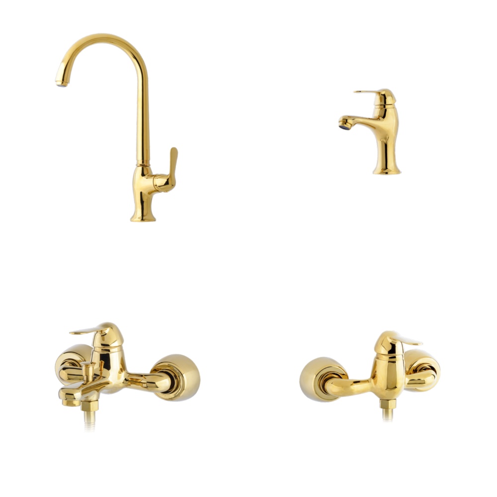 Alvand faucet set, Nika Golden model ست شیرآلات الوند مدل نیکا طلایی