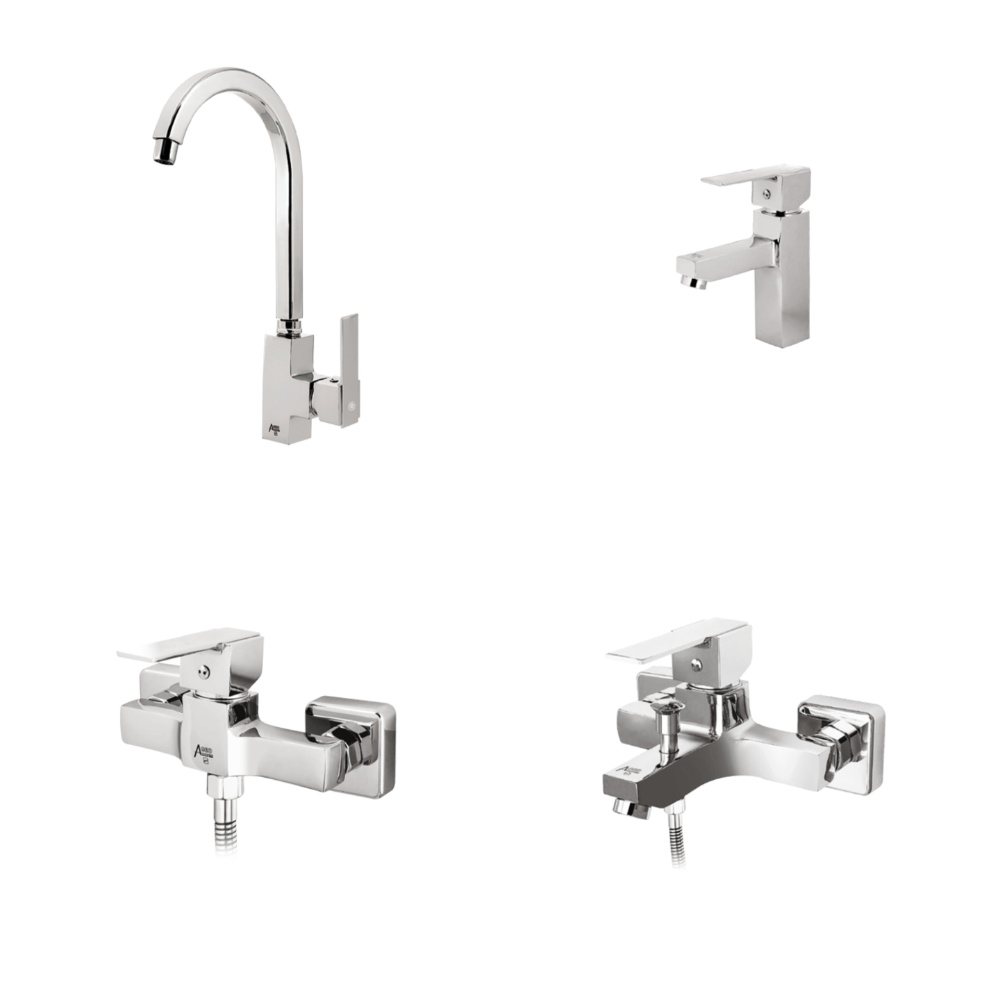 Alvand faucet set Star Chrome model ست شیرآلات الوند مدل استار کروم