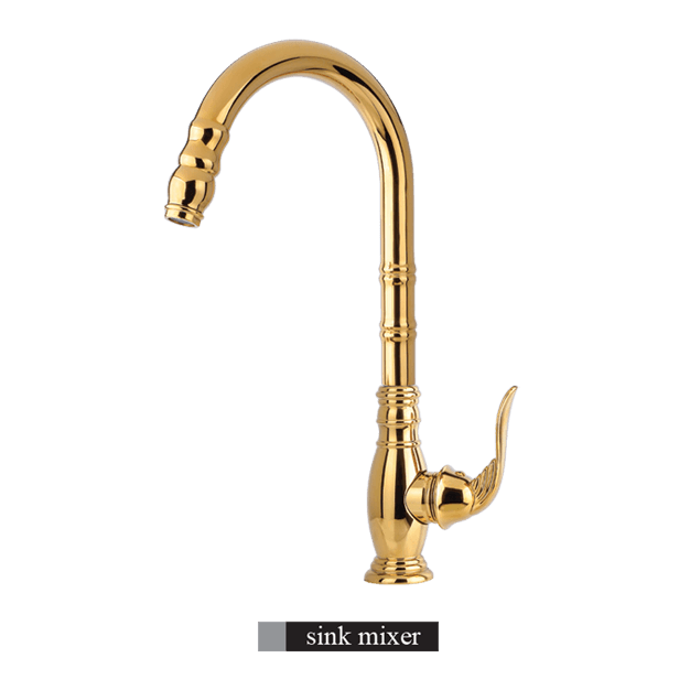Alvand kitchen faucet, Liza model, golden ست شیرآلات الوند مدل لیزا طلایی - Image 2