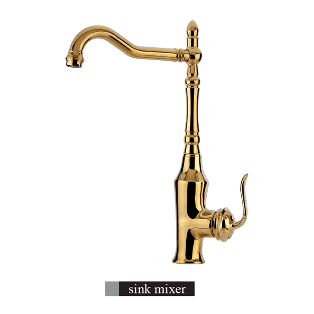 Alvand kitchen faucet, golden bamboo model شیر آشپزخانه الوند مدل بامبو طلایی