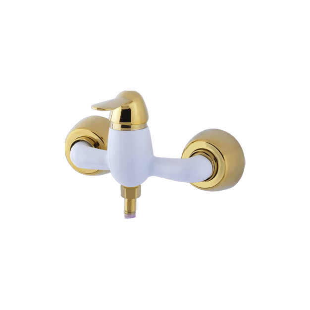 Alvand toilet faucet Nika model, white and gold شیر توالت الوند مدل نیکا سفید طلایی