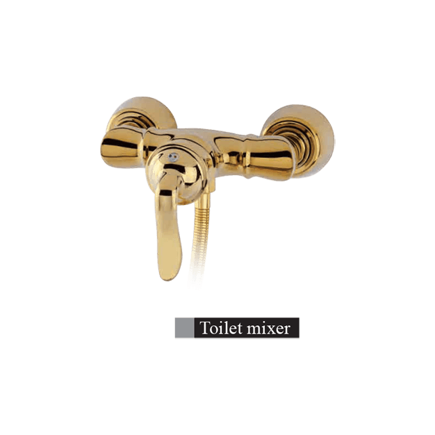 Alvand toilet faucet, golden bamboo model شیر توالت الوند مدل بامبو طلایی