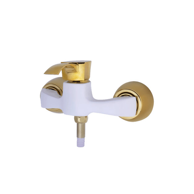 Alvand toilet faucet, white and golden Atlas model شیر توالت الوند مدل اطلس سفید طلایی