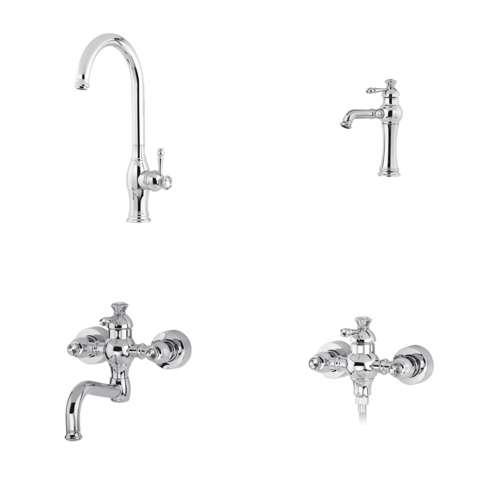 Alvand valve set Lion Chrome model ست شیرآلات الوند مدل لیون کروم