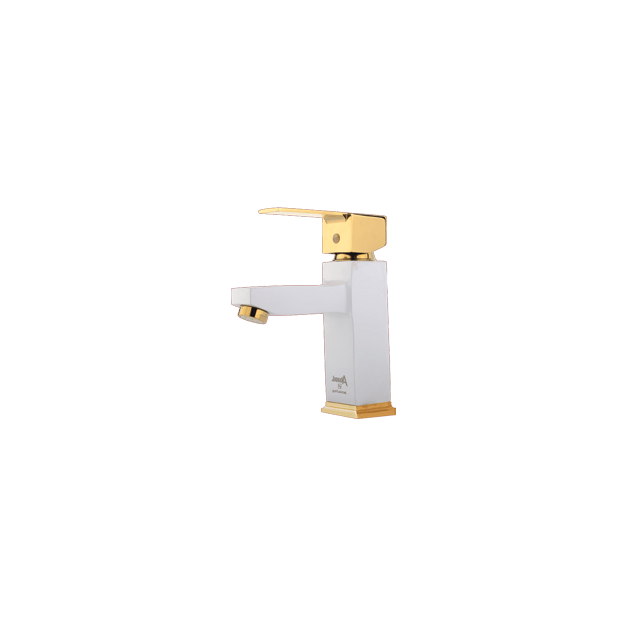 Alvand washbasin faucet, Star model, white and gold شیر روشویی الوند مدل استار سفید طلایی