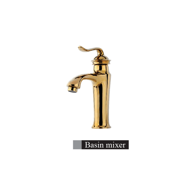 Alvand washbasin faucet, golden bamboo model شیر روشویی الوند مدل بامبو طلایی