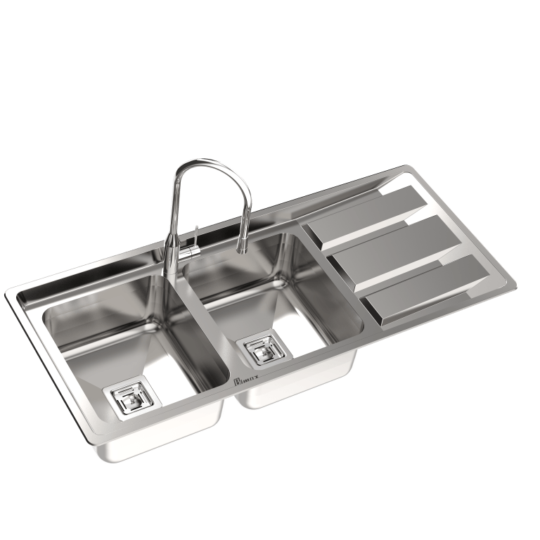 Bimax built-in stainless steel sink, model 4400. سینک توکار استیل بیمکث مدل ۴۴۰2