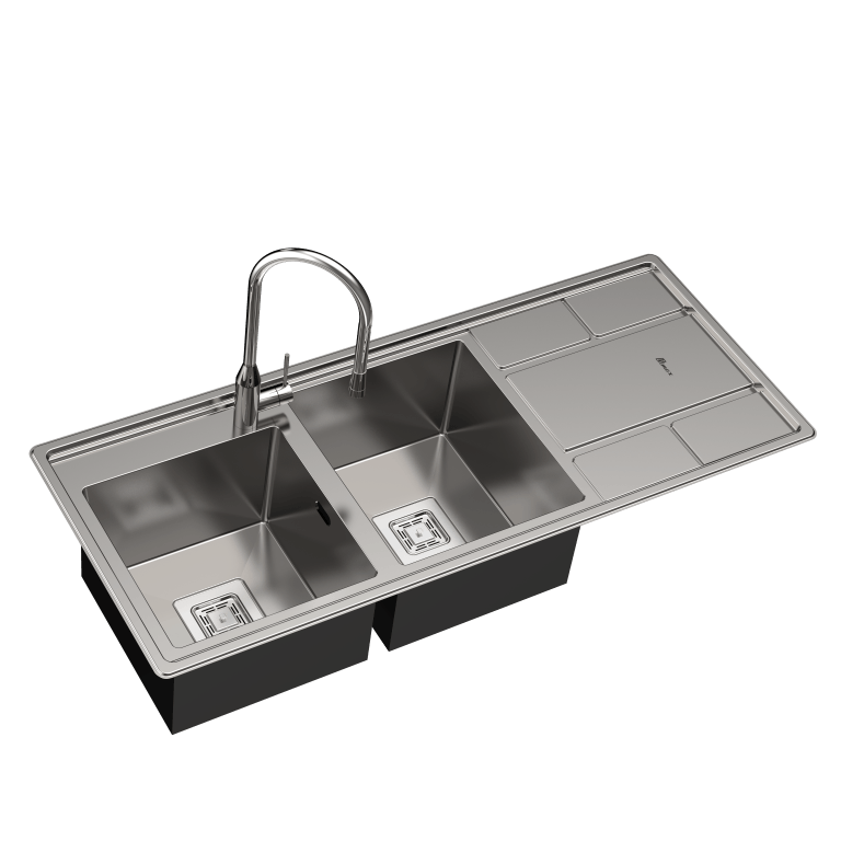 Bimax built-in stainless steel sink model 740. سینک توکار استیل بیمکث مدل ۷۴۰
