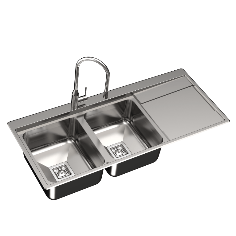 Bimax built-in stainless steel sink, model 845. سینک توکار استیل بیمکث مدل ۸۴۵