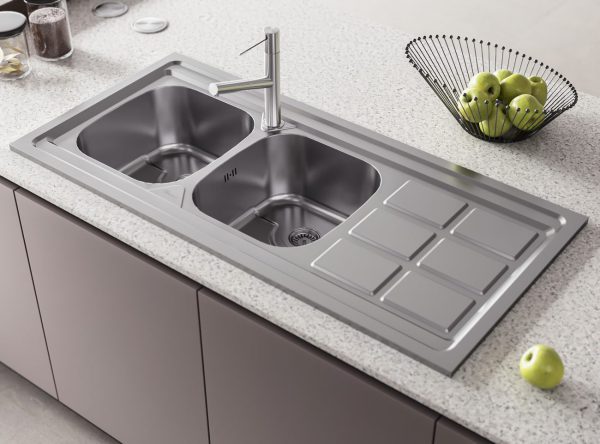 Bimax built-in stainless steel sink, model 914 سینک روکار استیل بیمکث مدل ۹۱۴