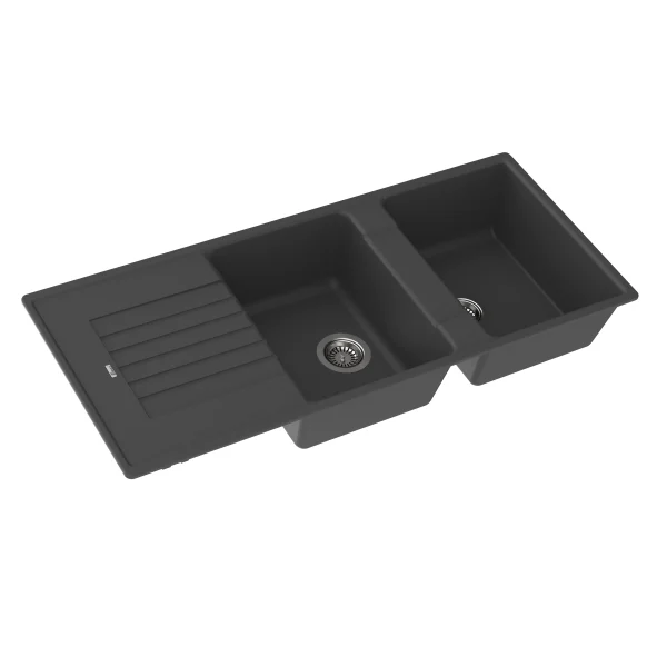 Bimax granite built-in sink, model 4602, black. سینک توکار گرانیتی بیمکث مدل ۴۶۰۲