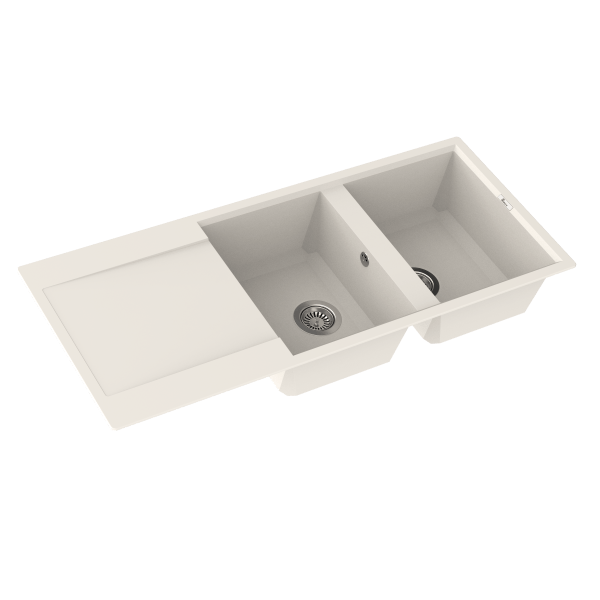 Bimax granite built-in sink, model 4604, white سینک توکار گرانیتی بیمکث مدل ۴۶۰۴ سفید