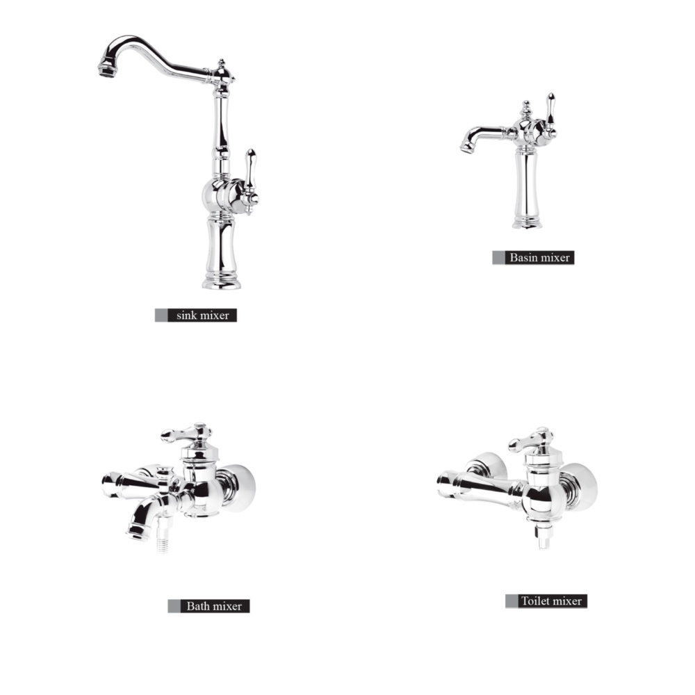 Elvand faucet Venus chrome model (long base) ست شیرآلات الوند مدل ونوس کروم - Image 1