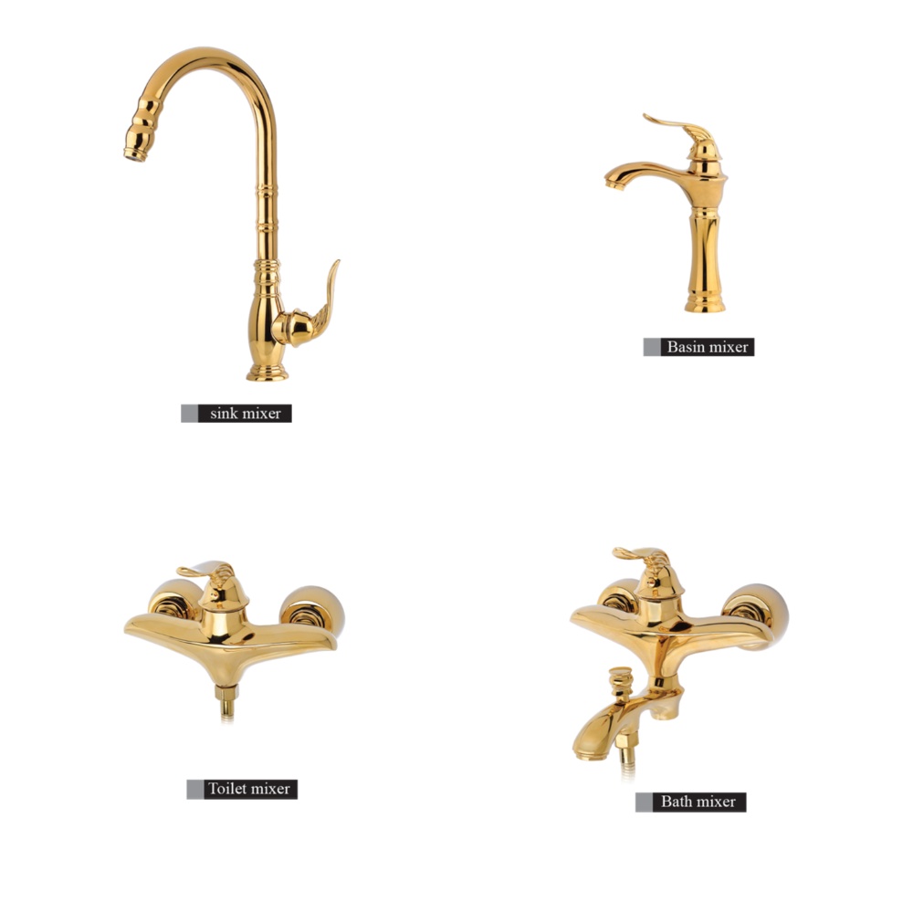alvand faucet set, Liza model, golden ست شیرآلات الوند مدل لیزا طلایی - Image 1