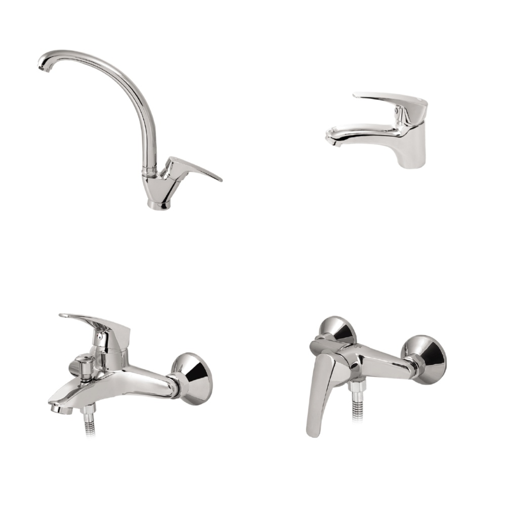 alvand faucet set, Yas chrome model ست شیرآلات الوند مدل یاس کروم