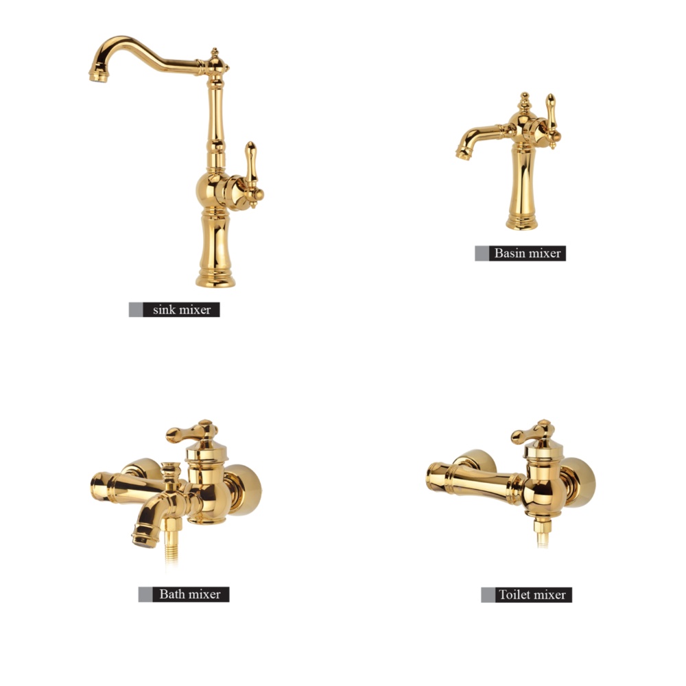 alvand faucet set, golden Venus model ست شیرآلات الوند مدل ونوس طلایی - Image 1