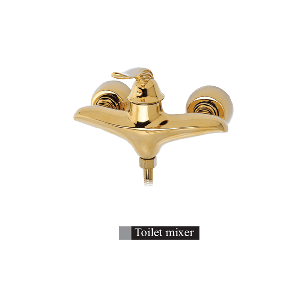 alvand toilet faucet, Liza model, golden ست شیرآلات الوند مدل لیزا طلایی - Image 5