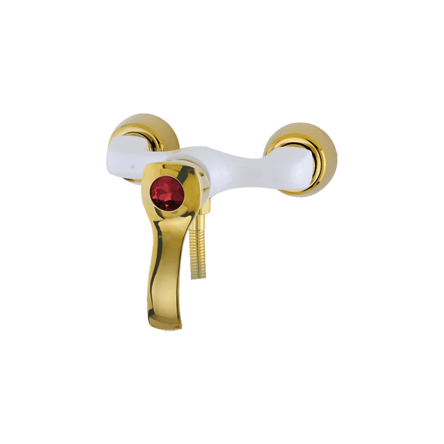 alvand toilet faucet, diamond model, white and gold شیر توالت الوند مدل الماس سفید طلایی