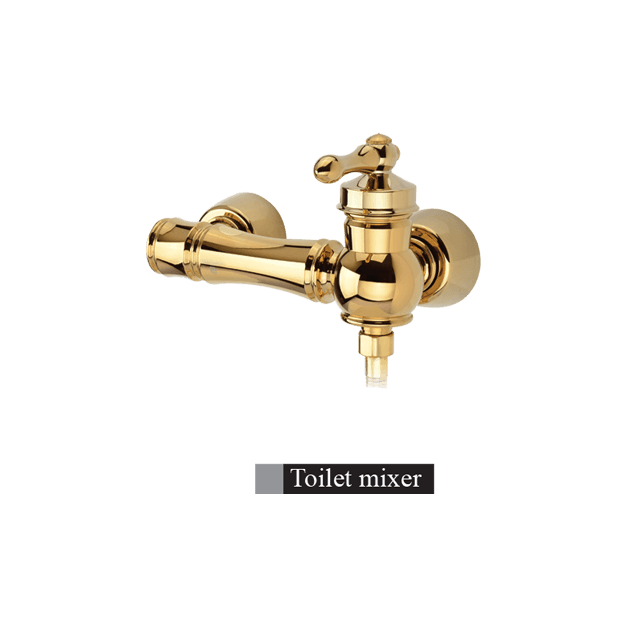 alvand toilet faucet, golden Venus model ست شیرآلات الوند مدل ونوس طلایی - Image 5