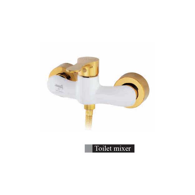alvand toilet faucet, white and golden sea model شیر توالت الوند مدل دریا سفید طلایی