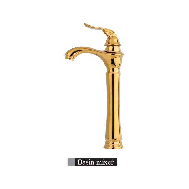 alvand wash basin Lisa model (long base) شیر روشویی الوند مدل لیزا طلایی (پایه بلند) - Image 1