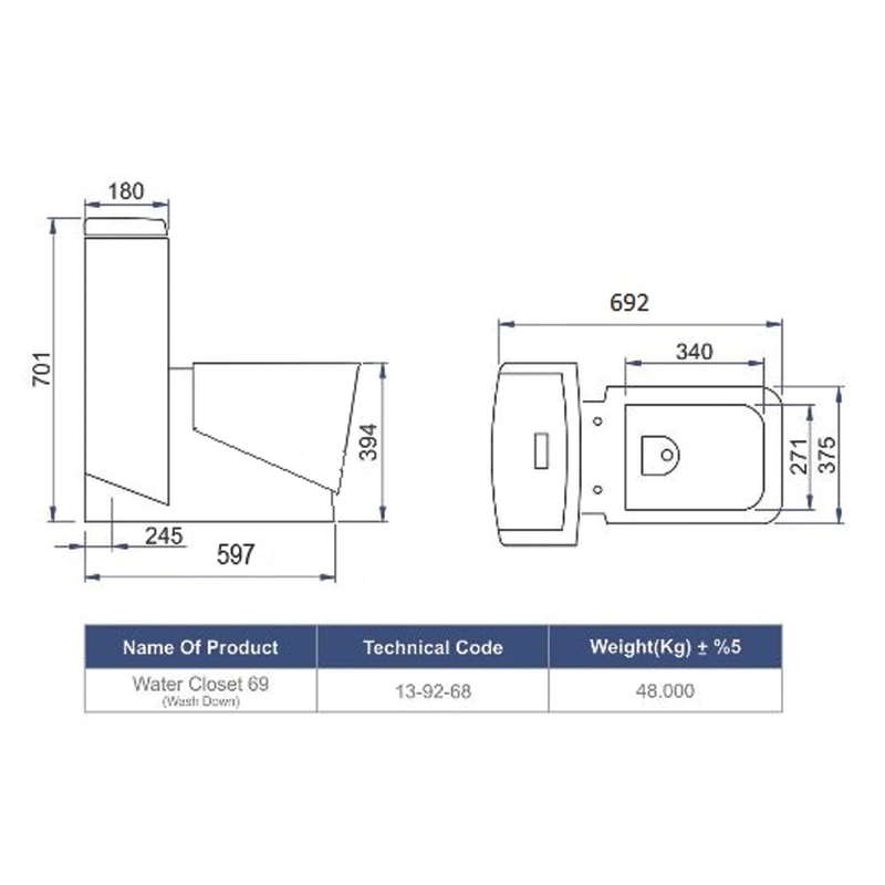 Morvarid toilet, Mega model1 توالت فرنگی مروارید مدل مگا